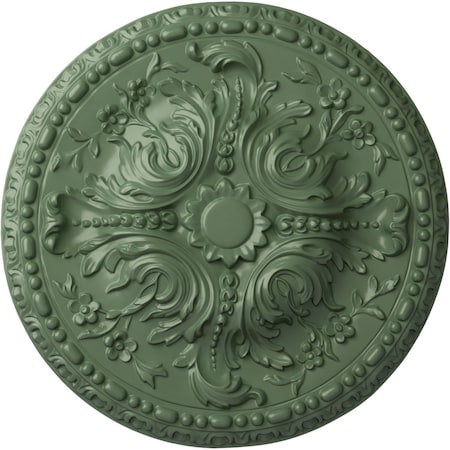 Amelia Ceiling Medallion (Fits Canopies Up To 2 3/8), Hnd-Painted Athenian Green, 19 5/8OD X 3/4P